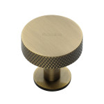 M Marcus Heritage Brass Knurled Disc Design Cabinet Knob with Rose 32mm 